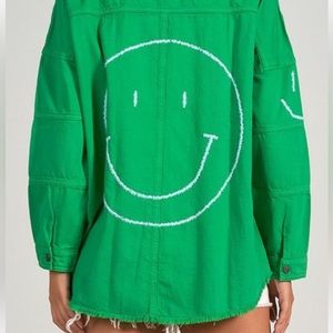 Elan smiley green button down
